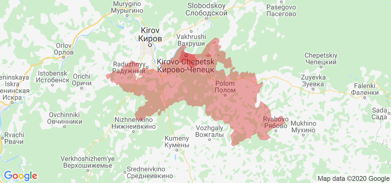 Изображение Кирово-Чепецкого района Кировской области на карте