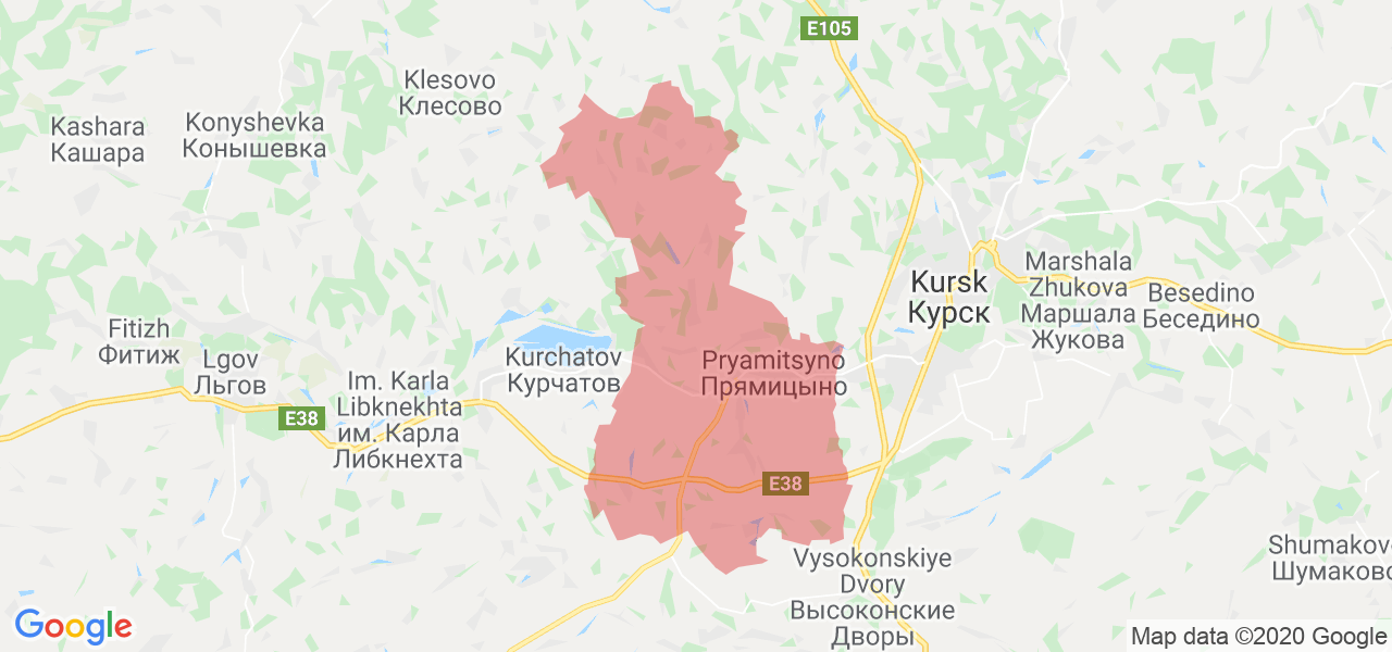 Изображение Октябрьского района Курской области на карте