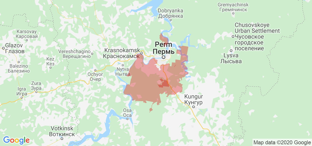 Изображение Пермского района Пермского края на карте