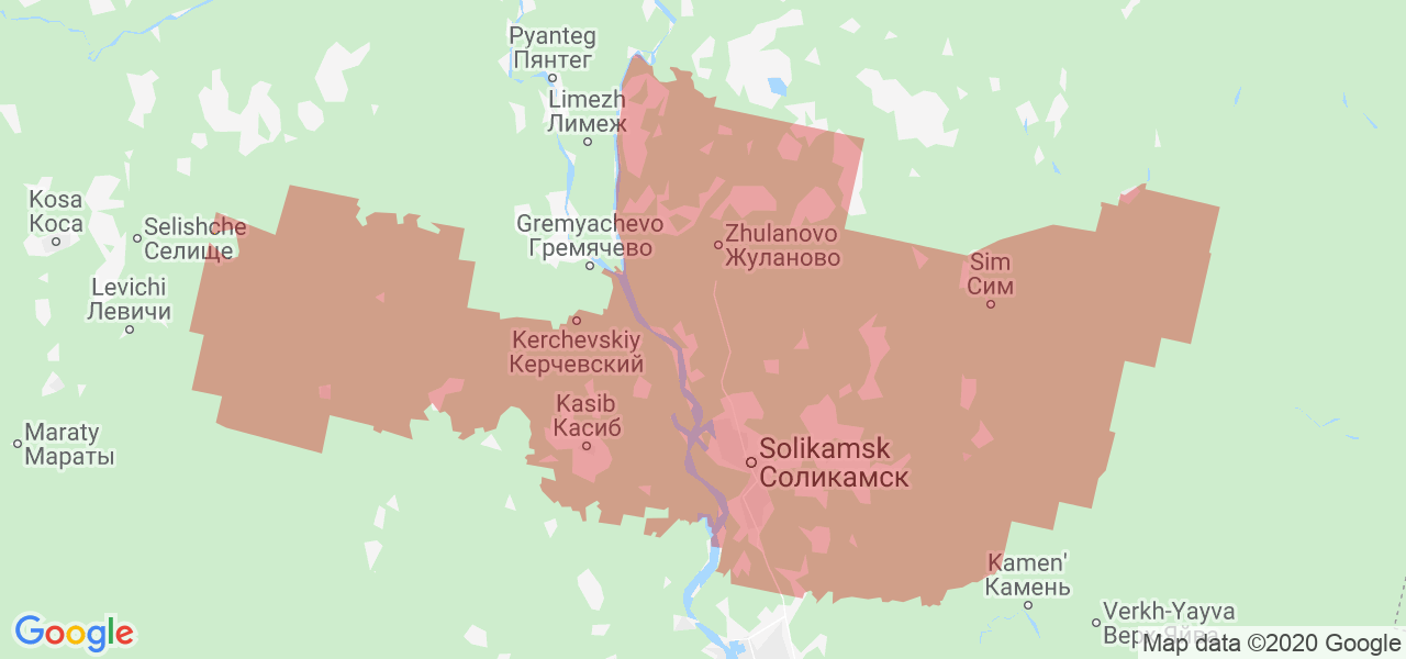 Изображение Соликамского района Пермского края на карте