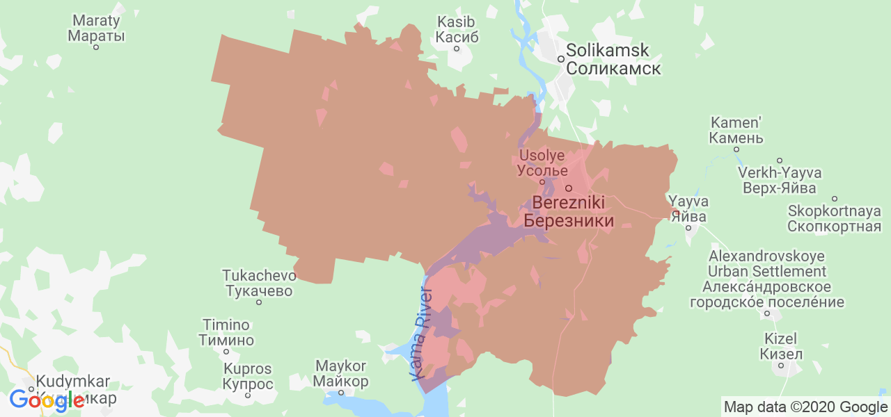 Изображение Усольского района Пермского края на карте