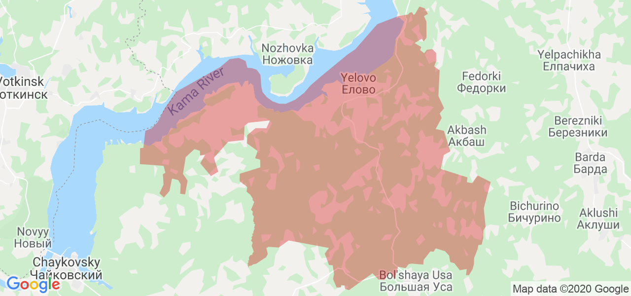 Изображение Еловского района Пермского края на карте