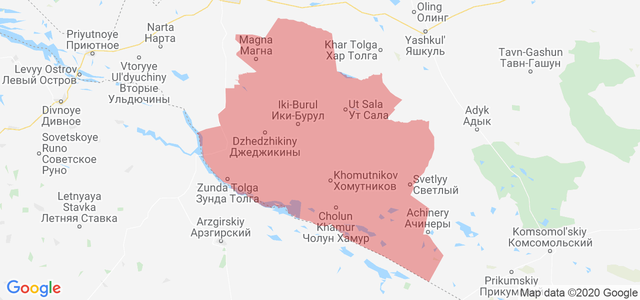 Изображение Ики-Бурульского района Республики Калмыкия на карте