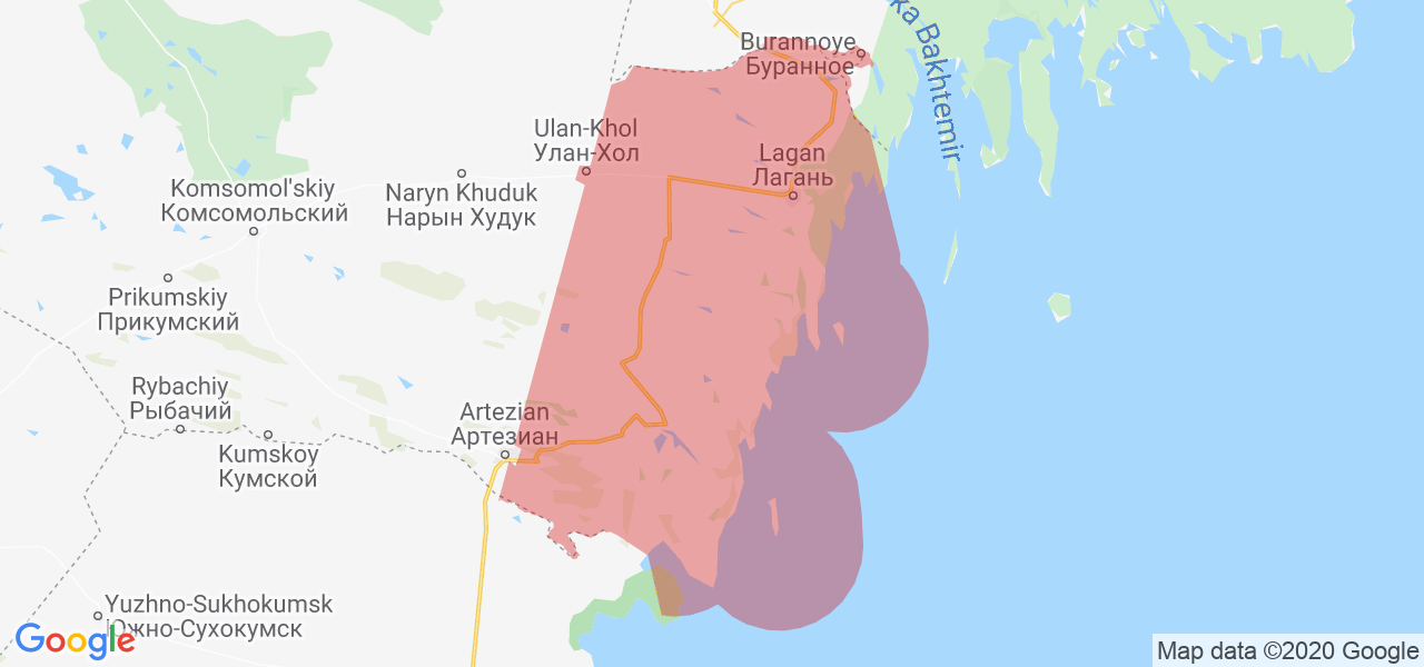 Изображение Лаганского района Республики Калмыкия на карте