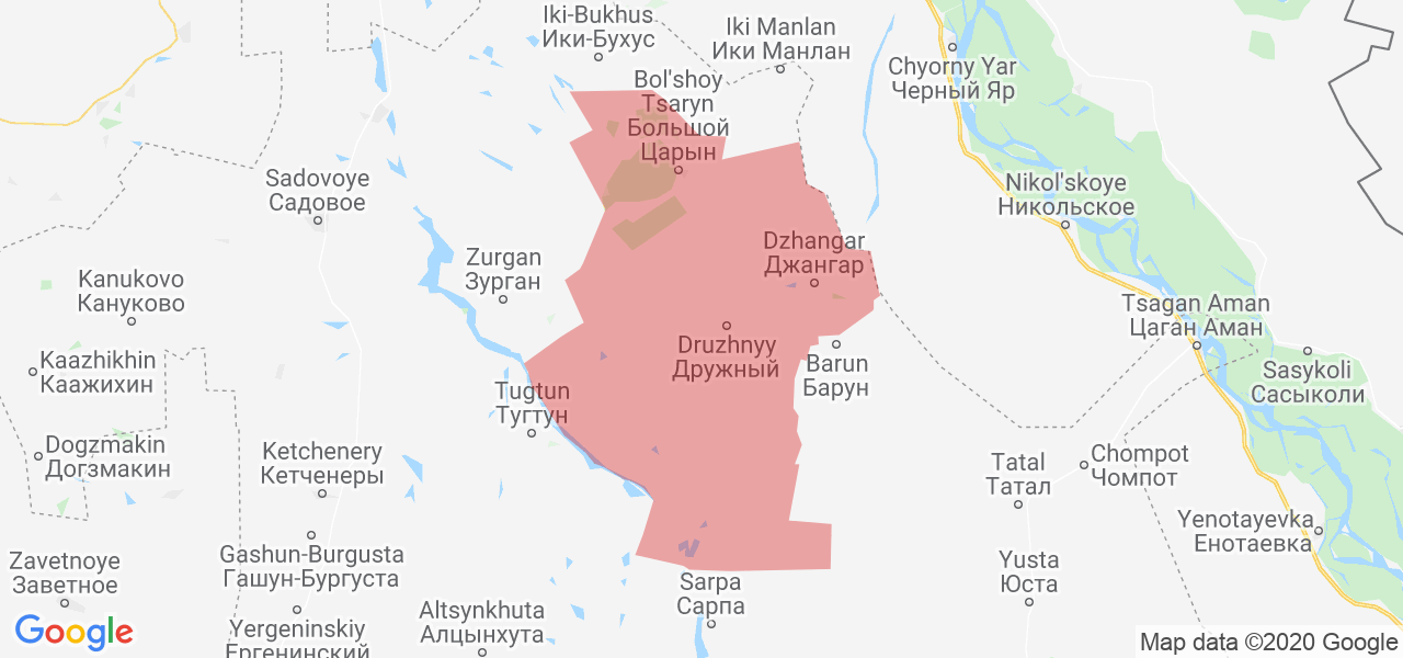 Изображение Октябрьского района Республики Калмыкия на карте