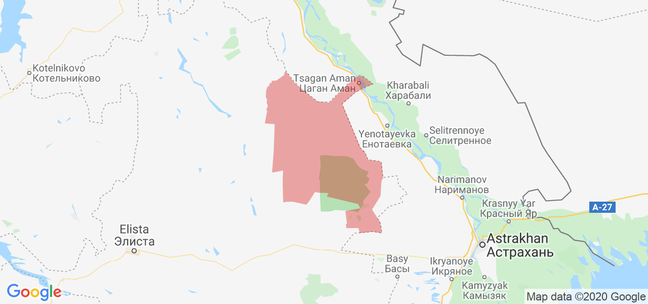 Изображение Юстинского района Республики Калмыкия на карте