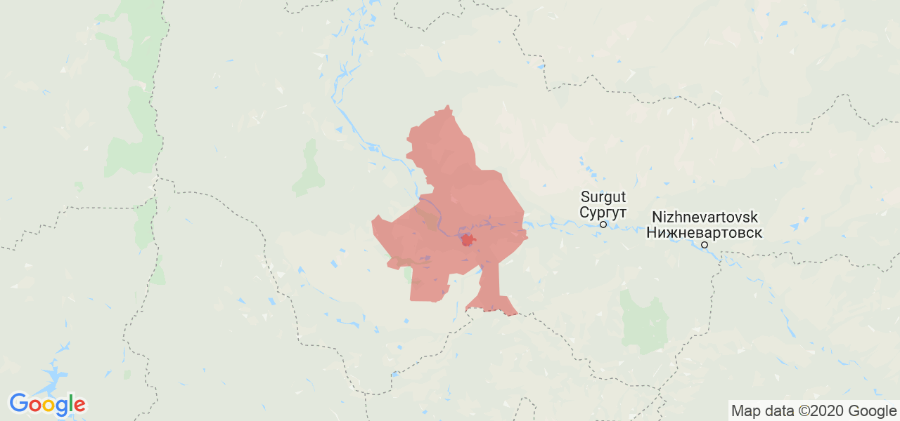 Изображение Ханты-Мансийского района Ханты-Мансийского Автономного округа на карте