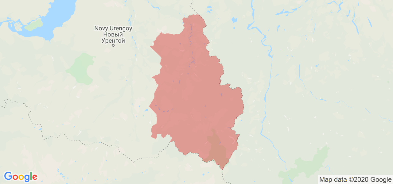 Изображение Красноселькупского района Ямало-Ненецкого Автономного округа на карте