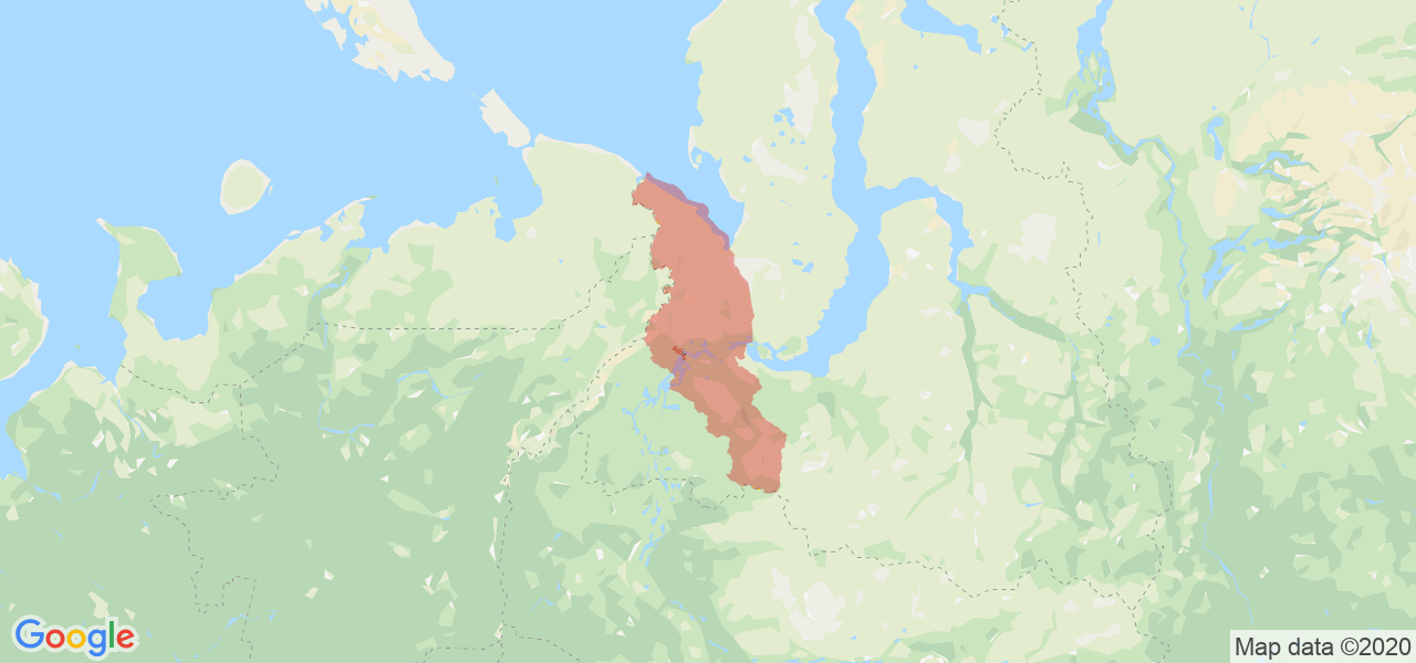 Изображение Приуральского района Ямало-Ненецкого Автономного округа на карте