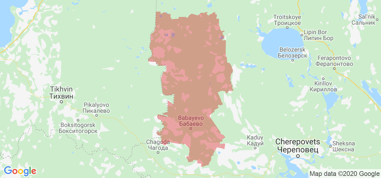 Изображение Бабаевского района Вологодской области на карте