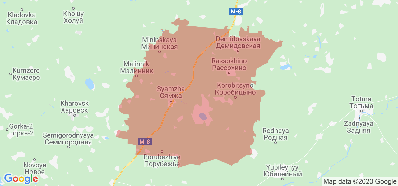 Изображение Сямженского района Вологодской области на карте