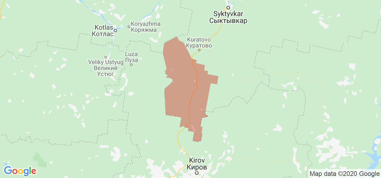 Изображение Прилузского района Республики Коми на карте