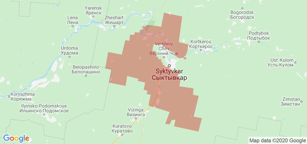 Изображение Сыктывдинского района Республики Коми на карте
