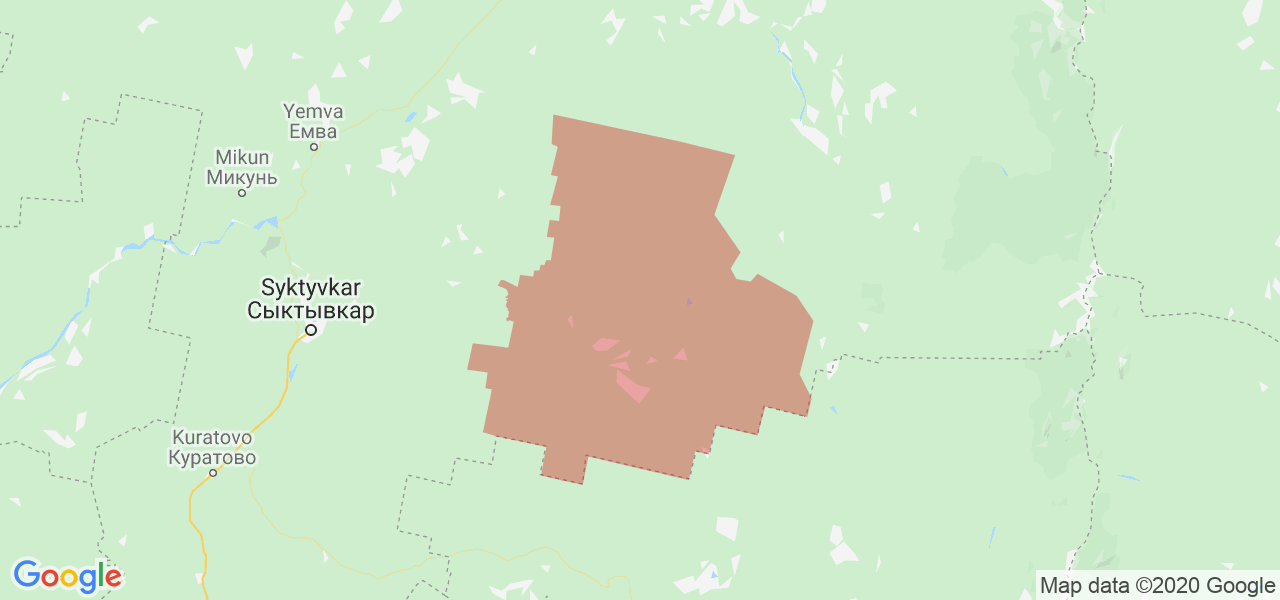 Изображение Усть-Куломского района Республики Коми на карте