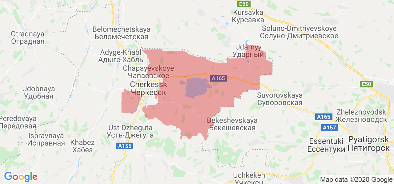 Изображение Прикубанского района Карачаево-Черкесской республики на карте