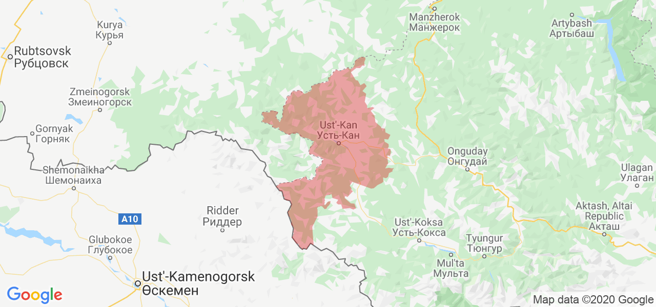 Изображение Усть-Канского района Республики Алтай на карте