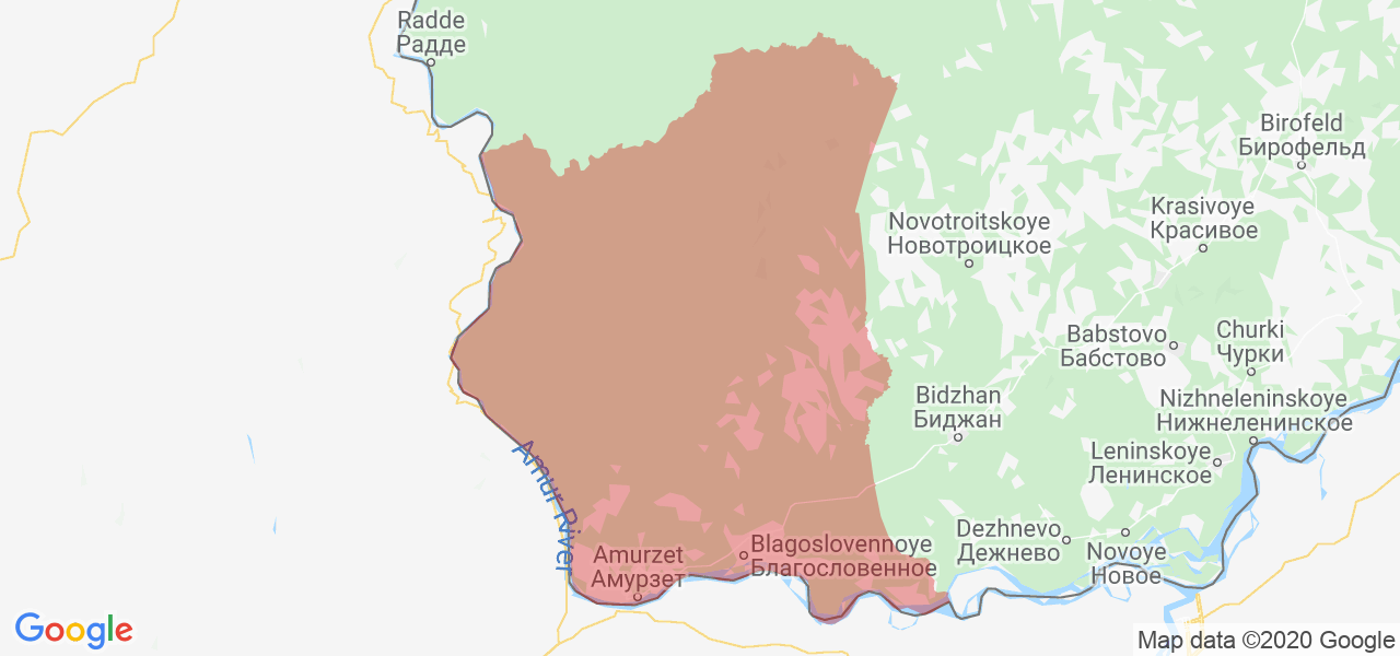 Изображение Октябрьского района Еврейской автономной области на карте