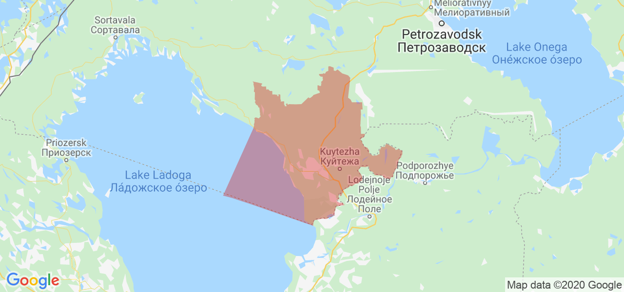Изображение Олонецкого района Республики Карелия на карте