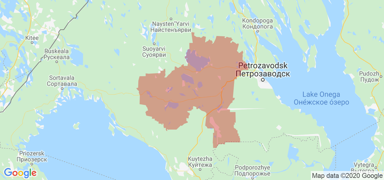 Изображение Пряжинского района Республики Карелия на карте