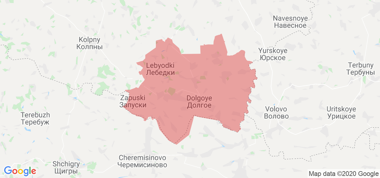Изображение Должанского района Орловской области на карте