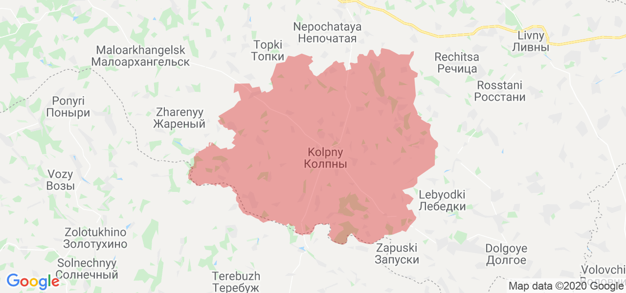 Изображение Колпнянского района Орловской области на карте