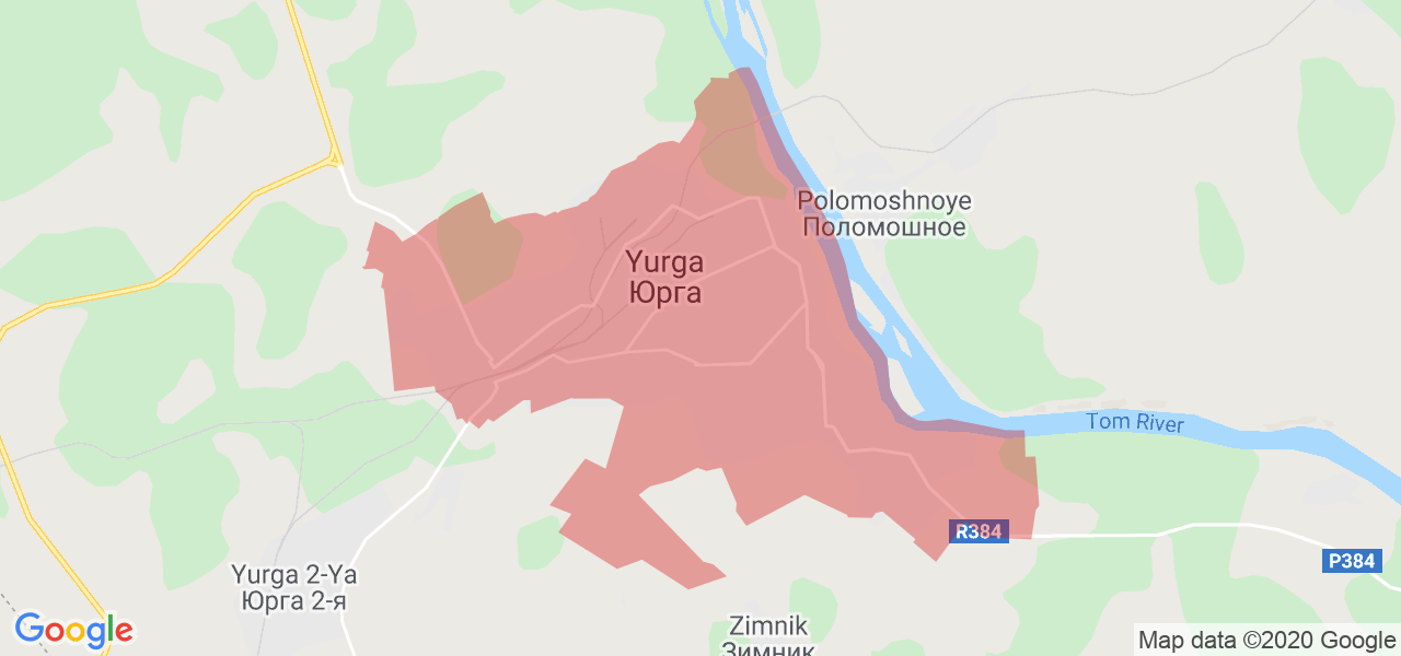 Изображение Юргинского района Кемеровской области на карте
