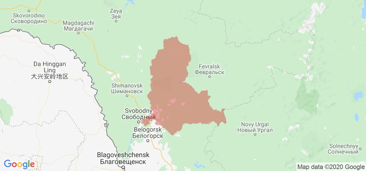 Изображение Мазановского района Амурской области на карте
