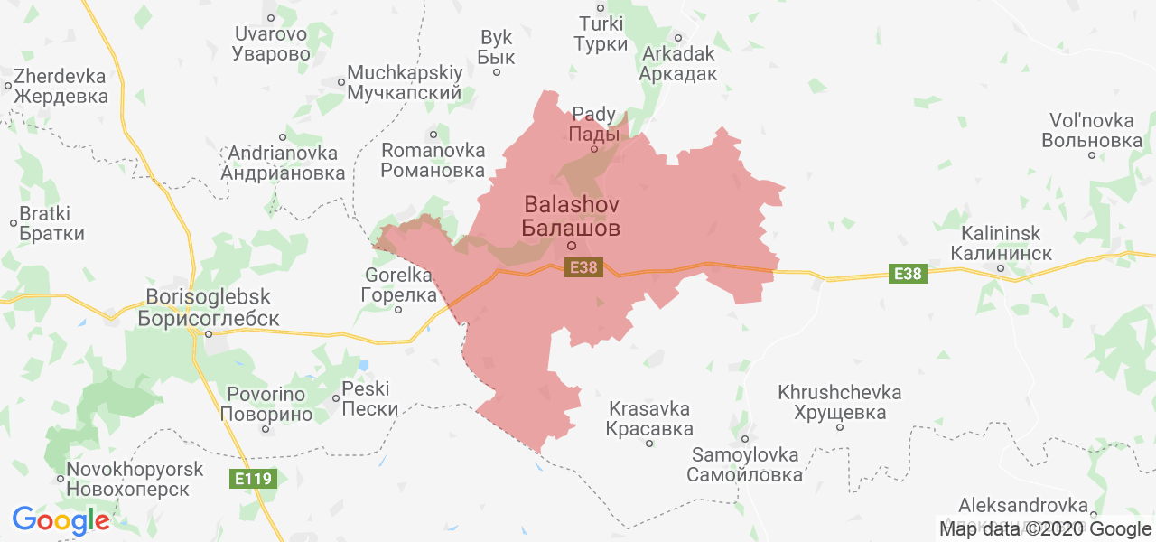 Изображение Балашовского района Саратовской области на карте