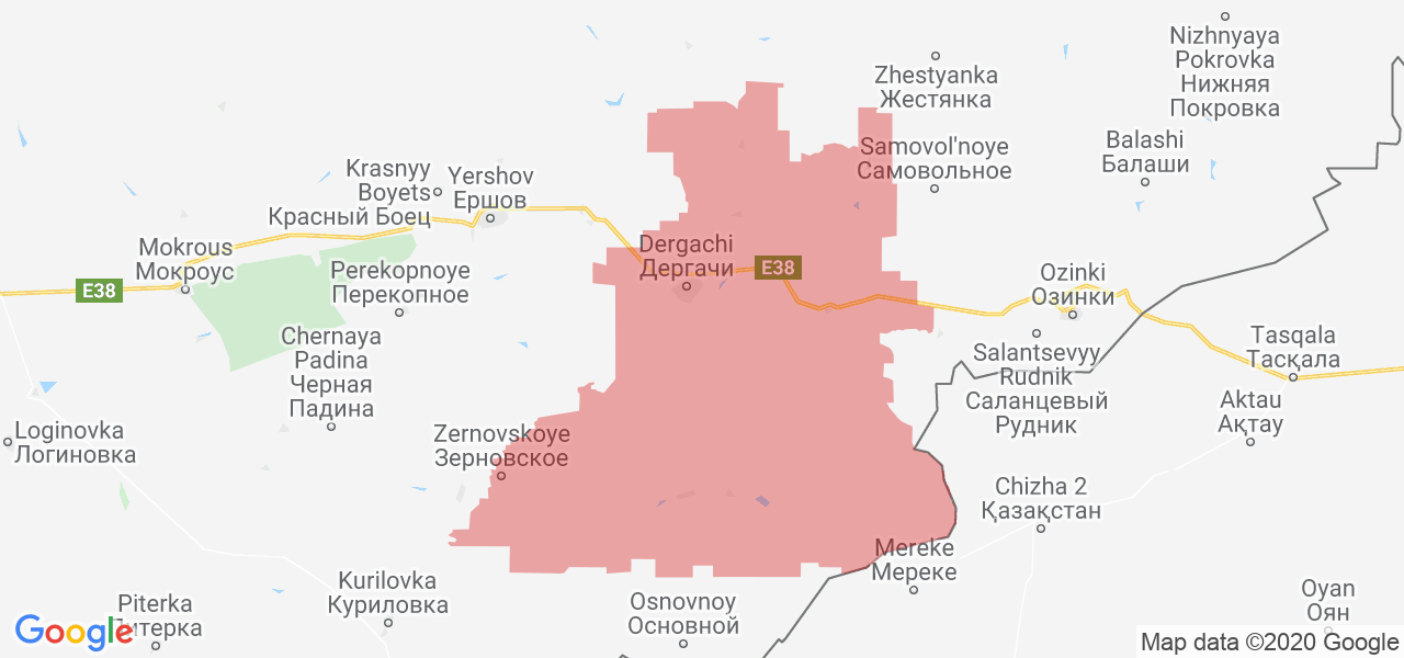 Изображение Дергачёвского района Саратовской области на карте