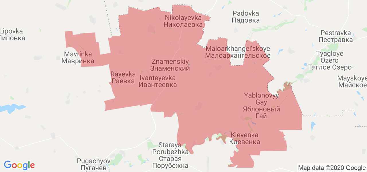 Изображение Ивантеевского района Саратовской области на карте