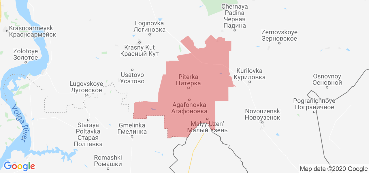 Изображение Питерского района Саратовской области на карте