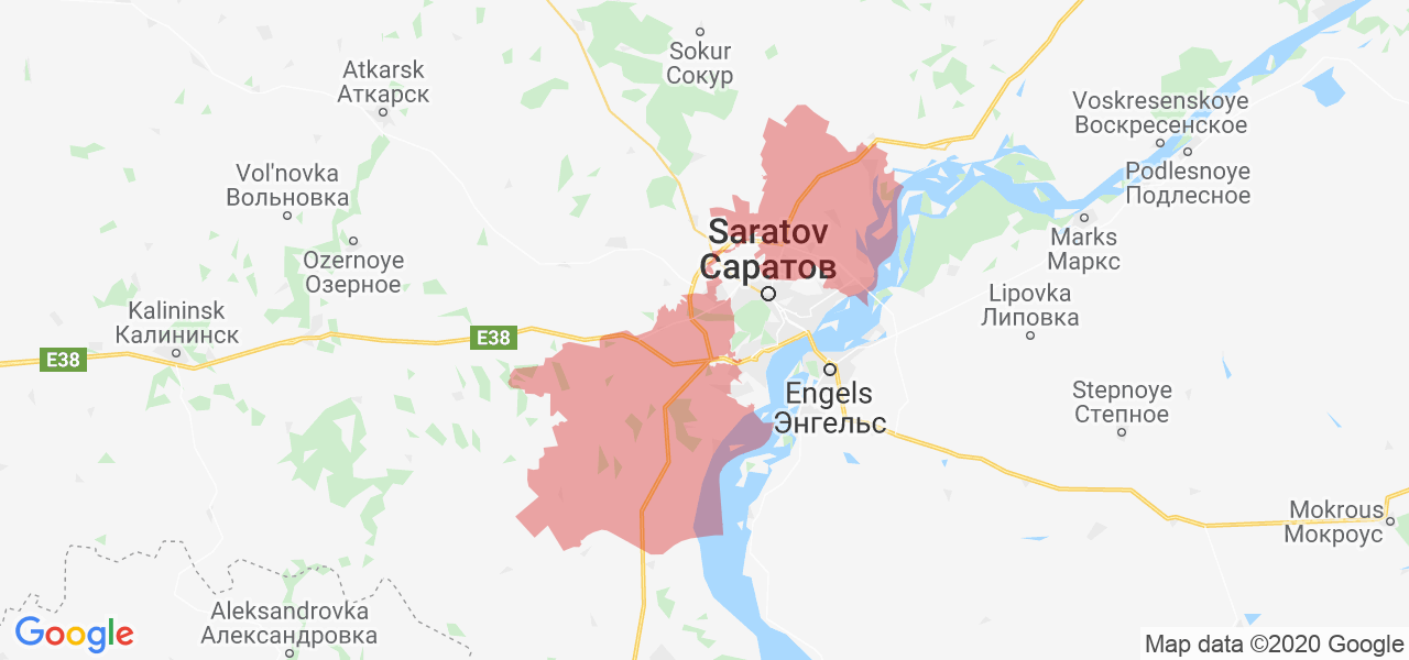 Изображение Саратовского района Саратовской области на карте