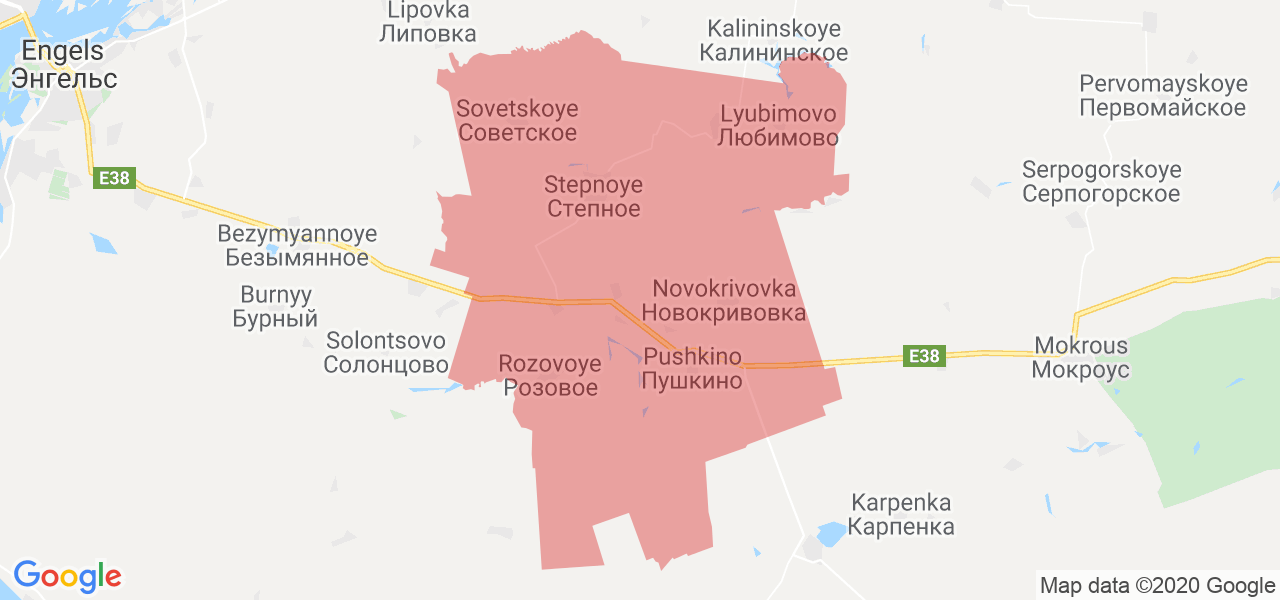 Изображение Советского района Саратовской области на карте