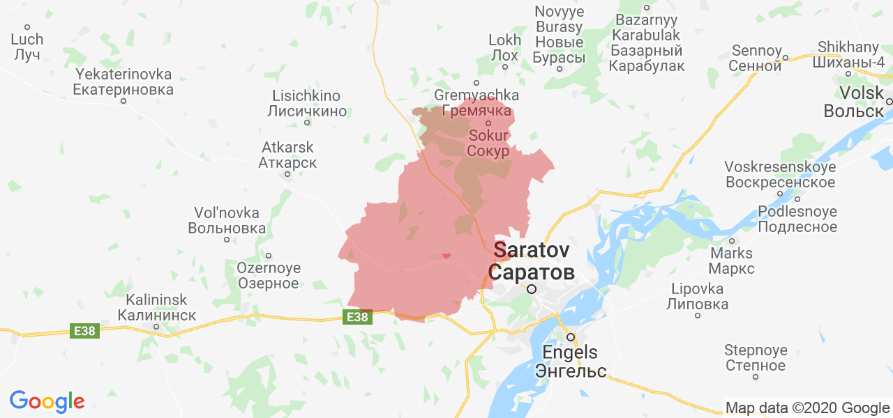 Изображение Татищевского района Саратовской области на карте
