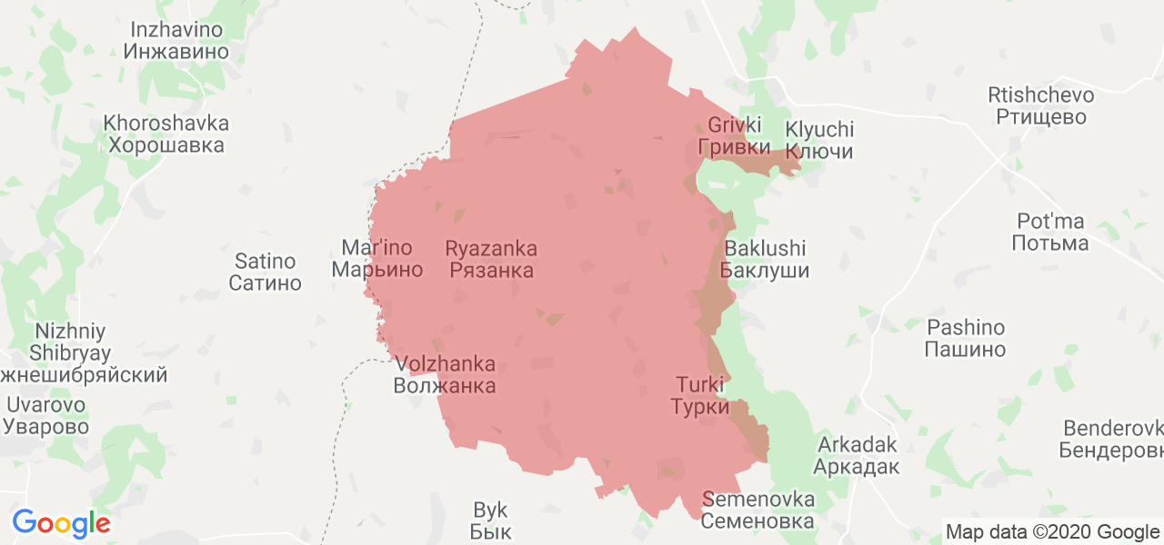 Изображение Турковского района Саратовской области на карте