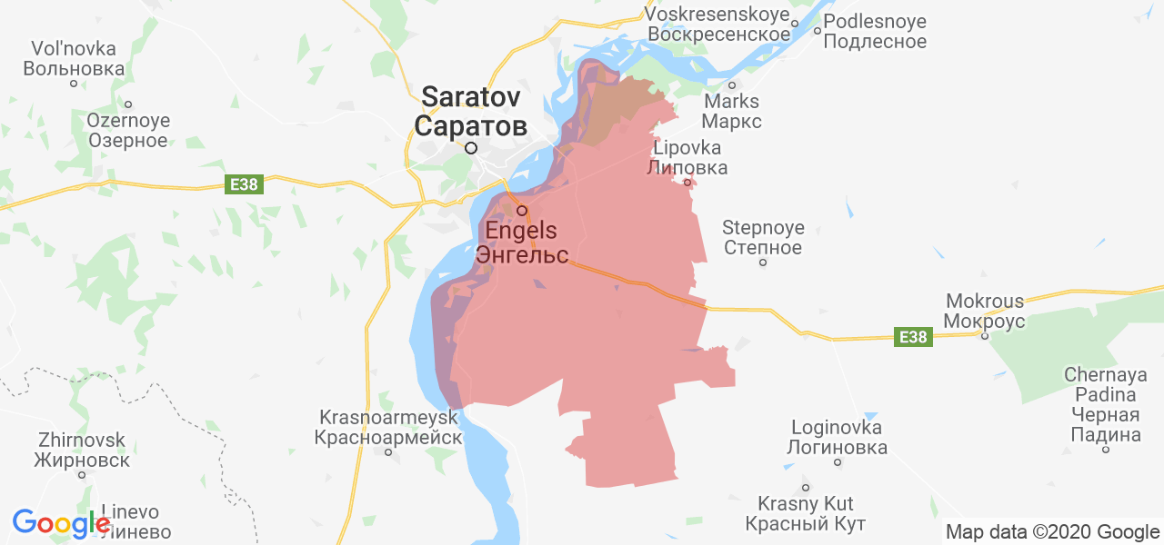 Изображение Энгельсского района Саратовской области на карте