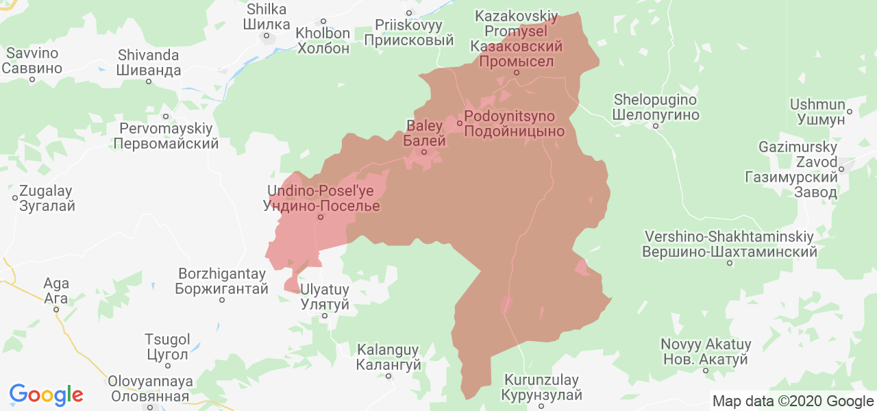 Изображение Балейского района Забайкальского края на карте