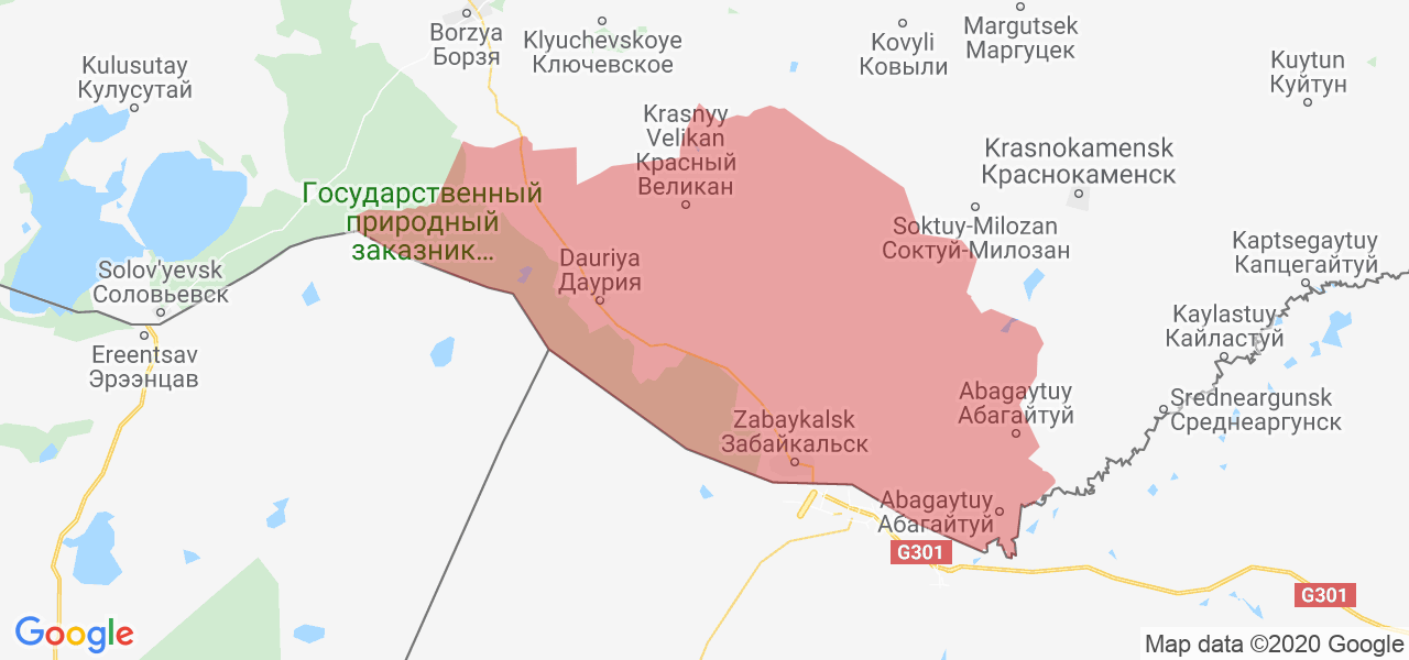 Изображение Забайкальского района Забайкальского края на карте