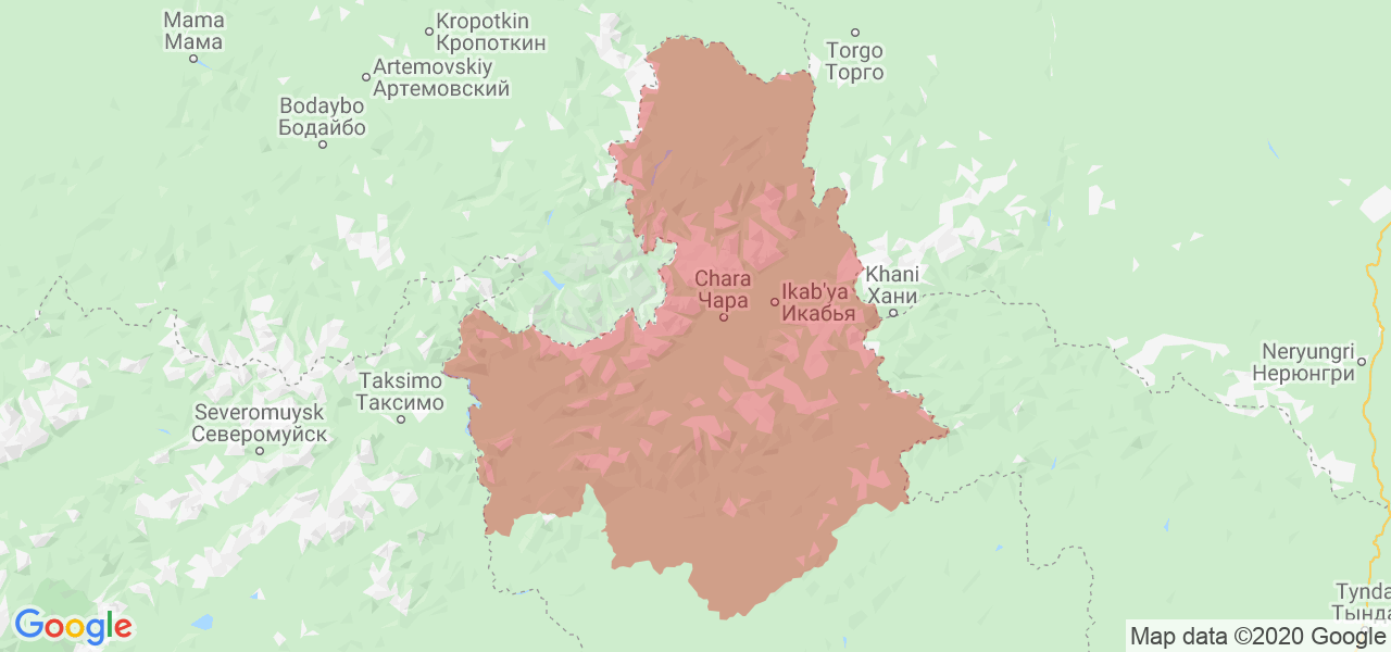 Изображение Каларского района Забайкальского края на карте