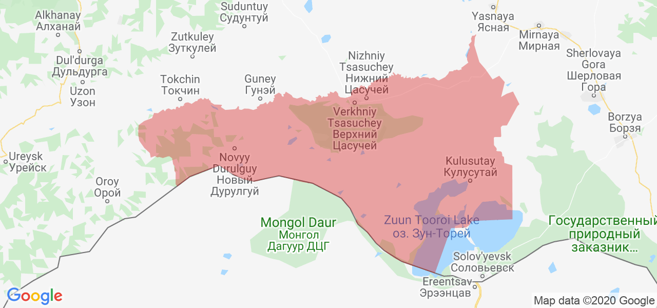 Изображение Ононского района Забайкальского края на карте