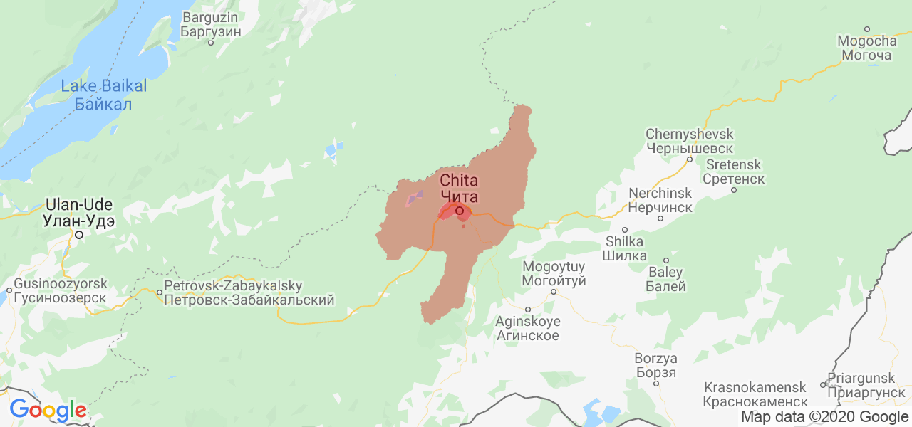 Изображение Читинского района Забайкальского края на карте