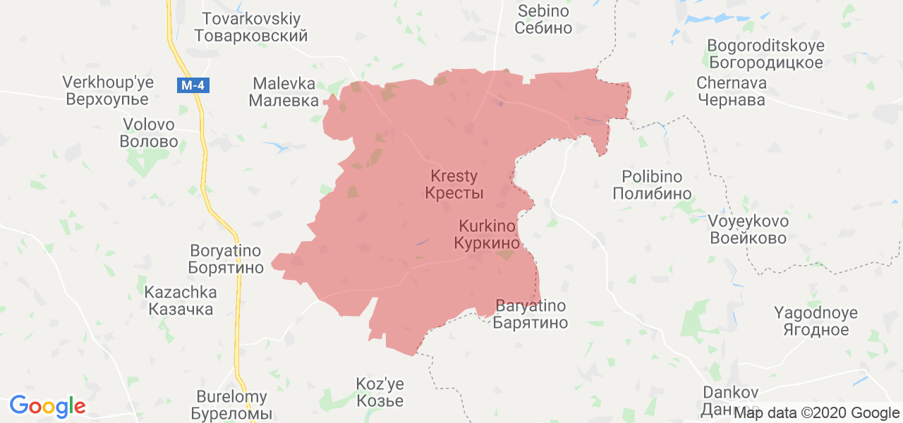 Изображение Куркинского района Тульской области на карте