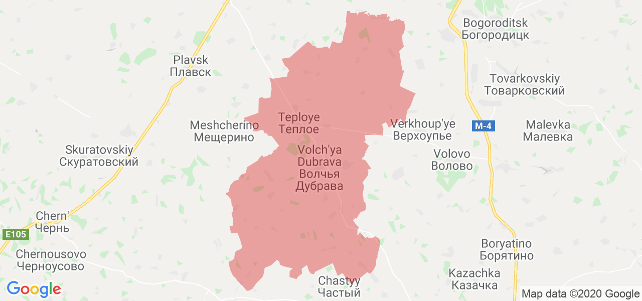 Изображение Тёпло-Огарёвского района Тульской области на карте