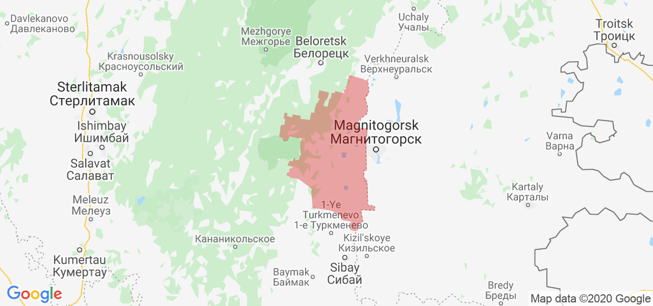 Изображение Абзелиловского района Республики Башкортостан на карте