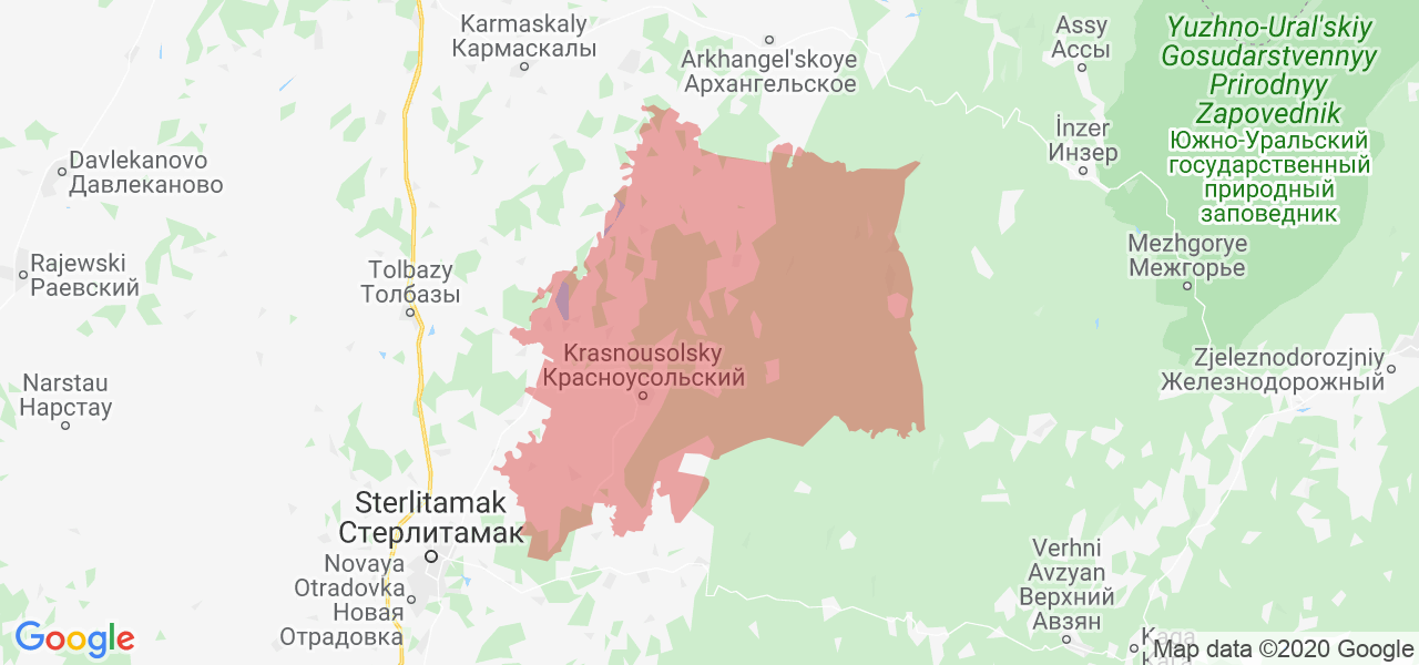 Изображение Гафурийского района Республики Башкортостан на карте