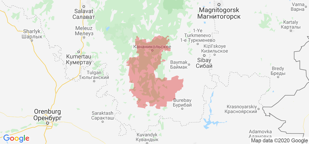 Изображение Зилаирского района Республики Башкортостан на карте