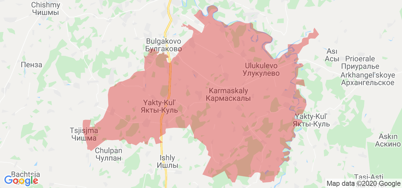 Изображение Кармаскалинского района Республики Башкортостан на карте