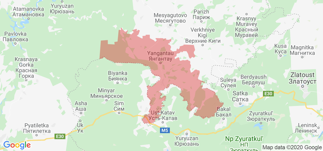 Изображение Салаватского района Республики Башкортостан на карте
