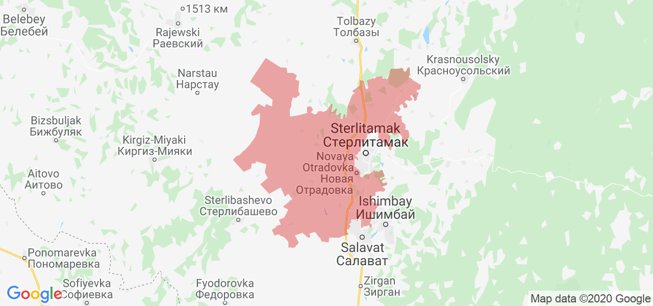 Изображение Стерлитамакского района Республики Башкортостан на карте