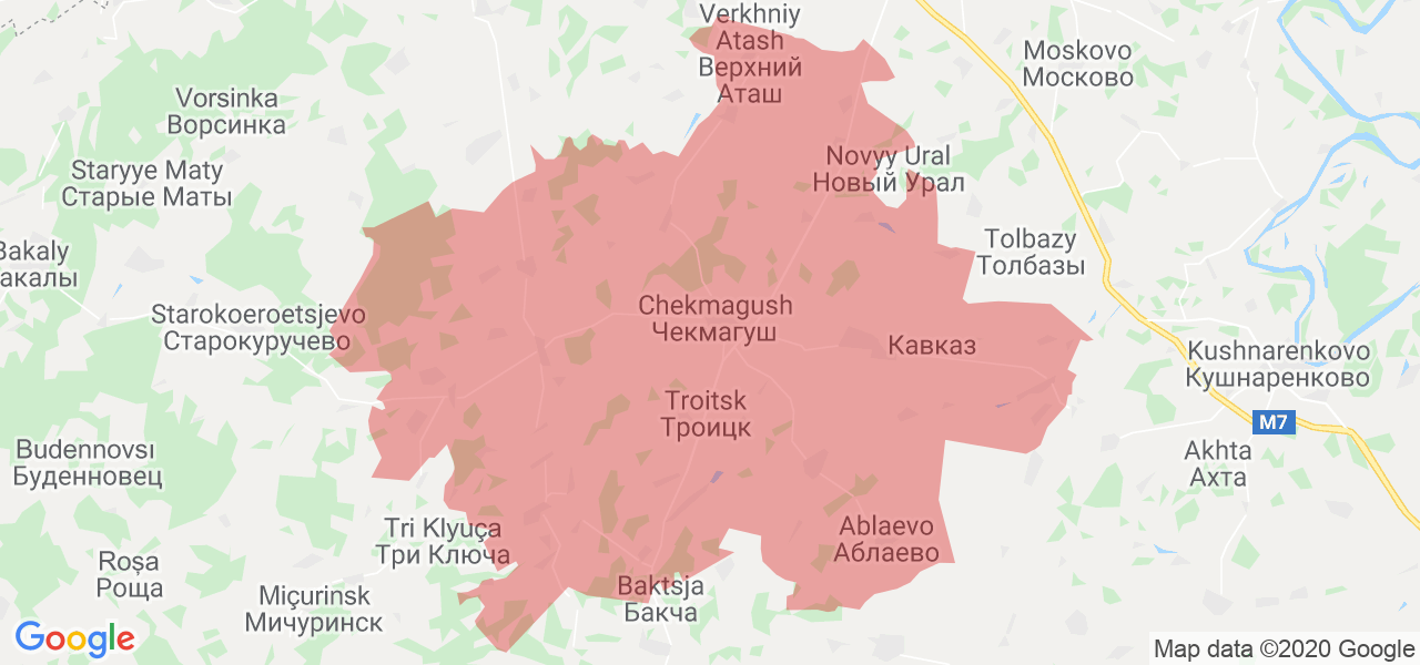 Изображение Чекмагушевского района Республики Башкортостан на карте